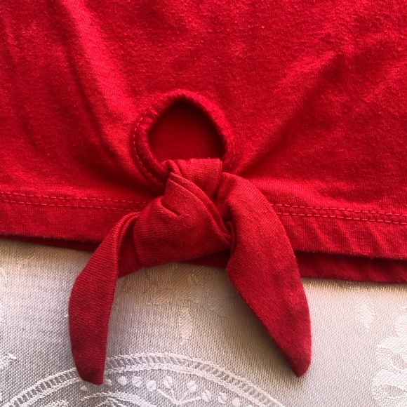 Disney Junior Minnie Graphic Red T-Shirt Girls Size 6 Short Sleeves Front Tie-Up - Picture 7 of 15